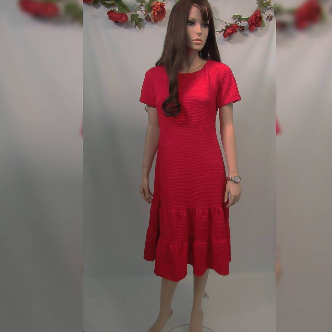 image of Crinkle frock Red