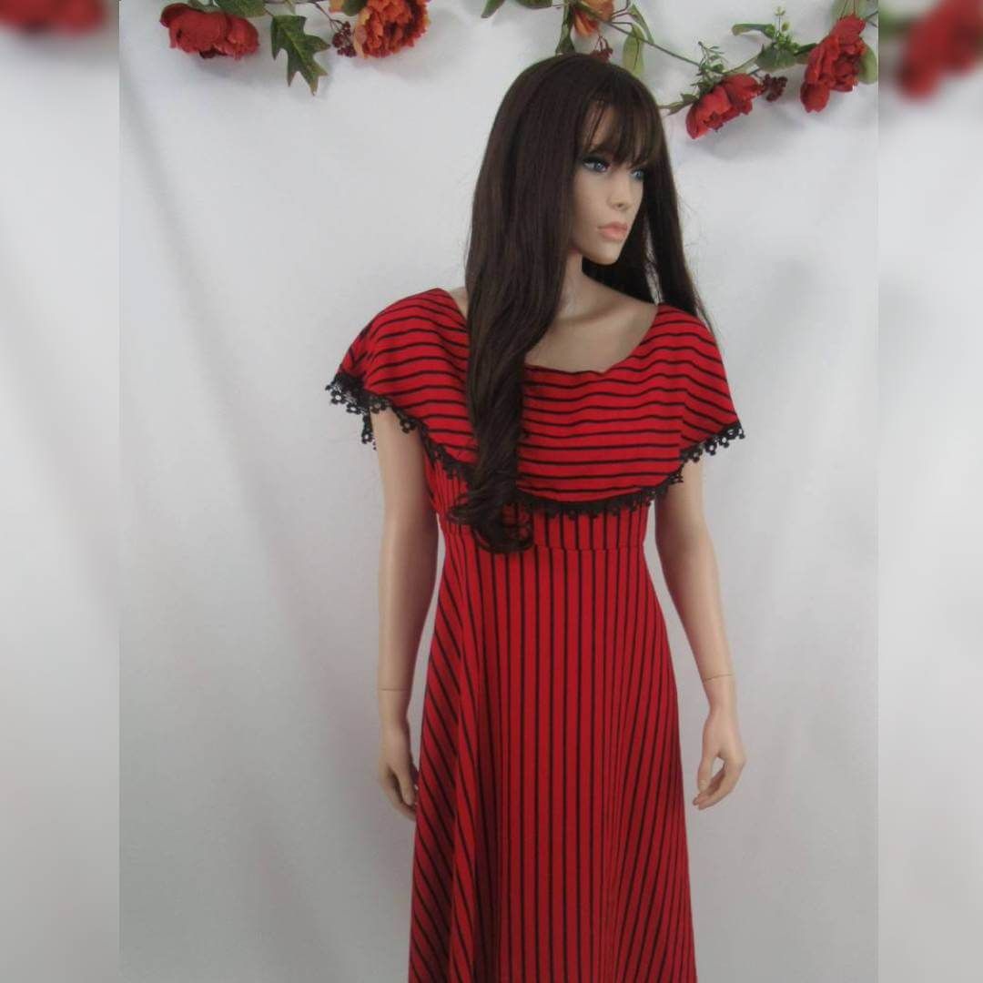 image of Leela Red lined frock 