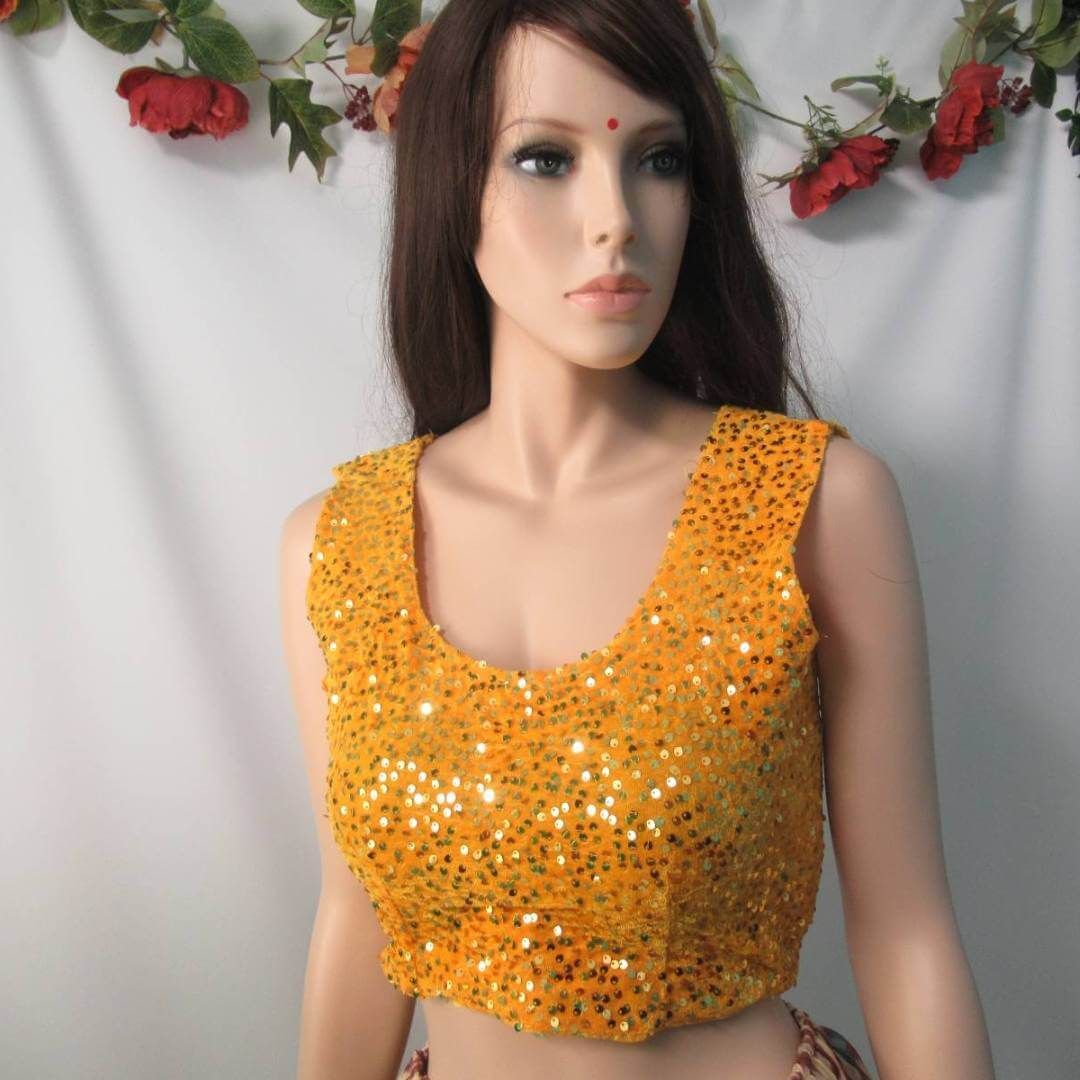 image of Sequin Yellow Blouse